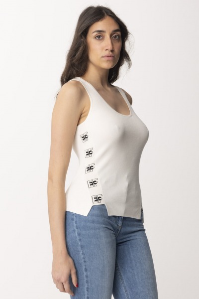 Elisabetta Franchi  Knit top with branded bands TK97S41E2 BURRO