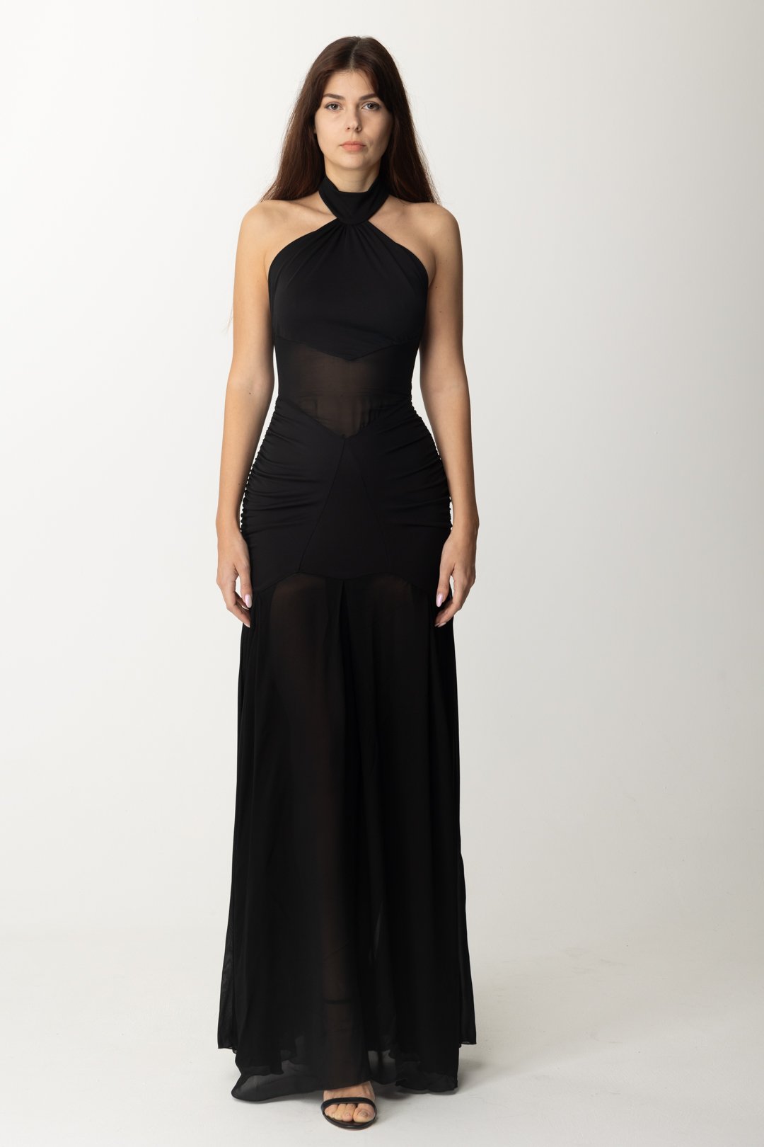 Vorschau: Aniye By Sienna langes Kleid mit Transparenzen Black