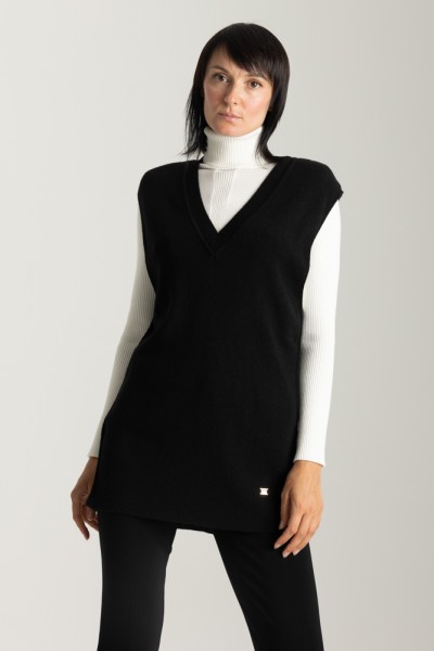 Pinko  Sleeveless cashmere blend sweater 102125 A1A7 NERO LIMOUSINE