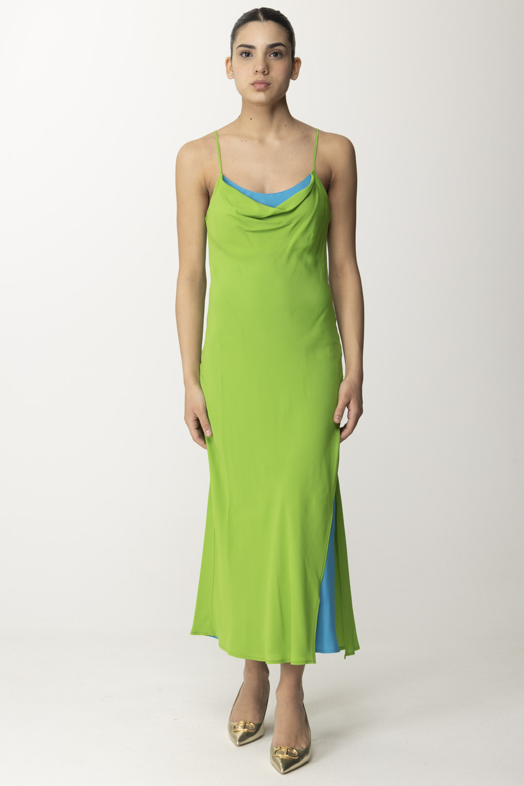 Podgląd: Semicouture Dwukolorowa sukienka z krepy chińskiej Adelina Linfa / Summer
