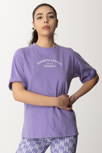 Elisabetta Franchi  T-shirt z nadrukiem Reserved MA02341E2 IRIS
