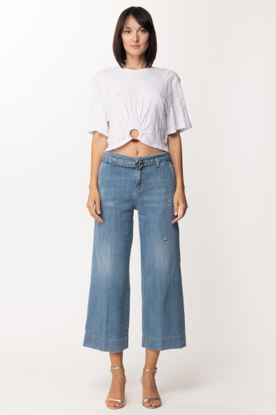 Pinko  Jeans crop con cintura logata 1J10VU Y78Q BLU-PORCELLAN DELF