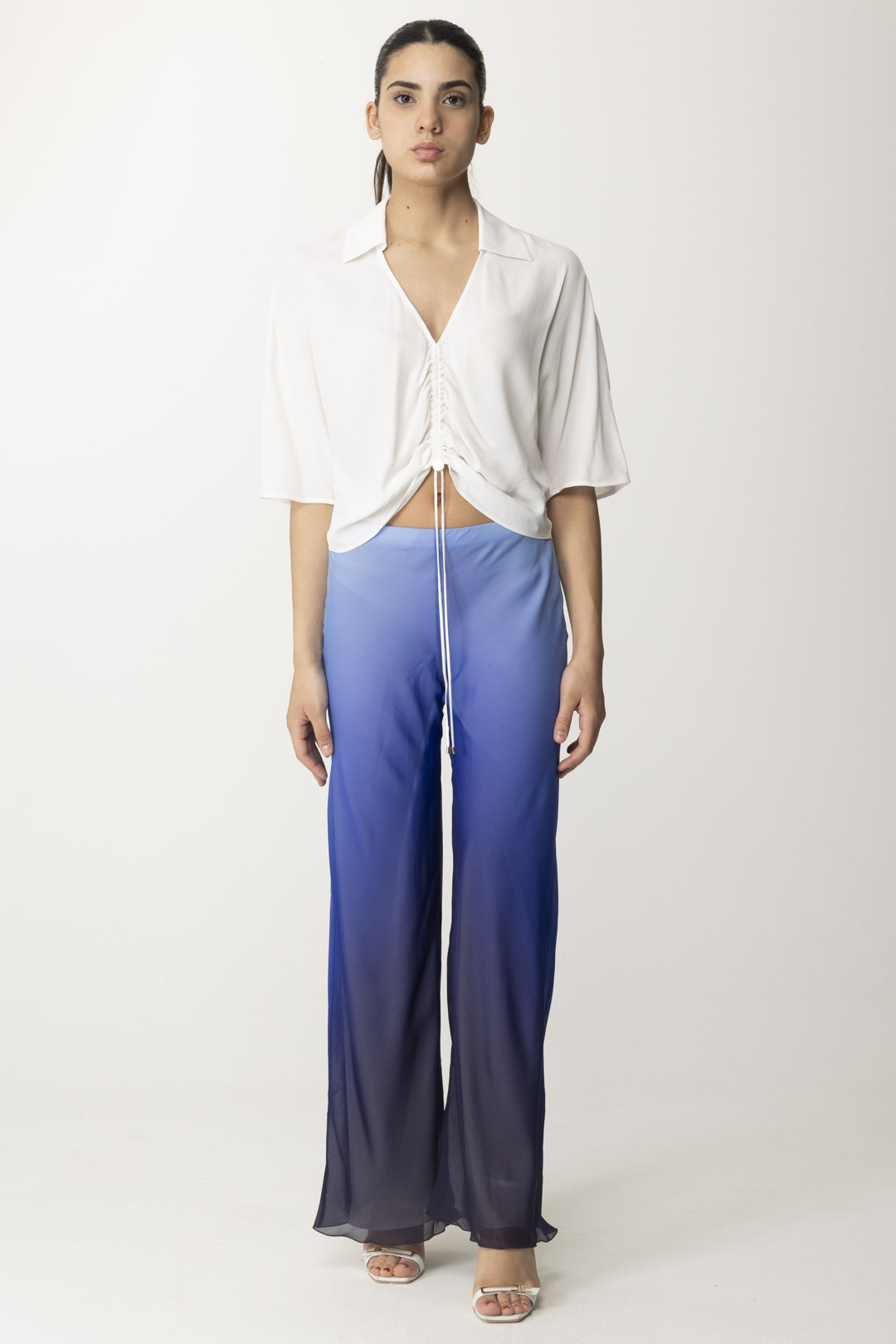 Preview: Patrizia Pepe Blouse with knot Bianco