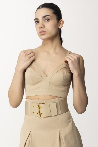 Elisabetta Franchi  Bustier top with cut out TO03342E2 SABBIA