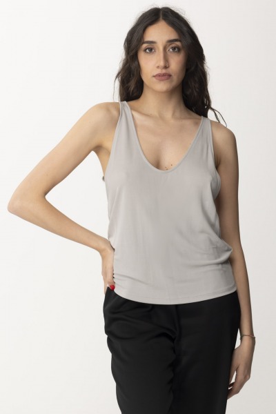 Elisabetta Franchi  Camiseta sin mangas de punto con logo en la espalda CN00342E2 PERLA