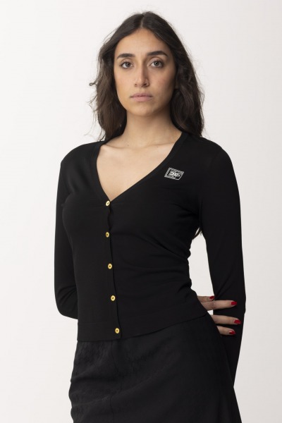 Elisabetta Franchi  Cardigan with logo and buttons MK08B42E2 NERO
