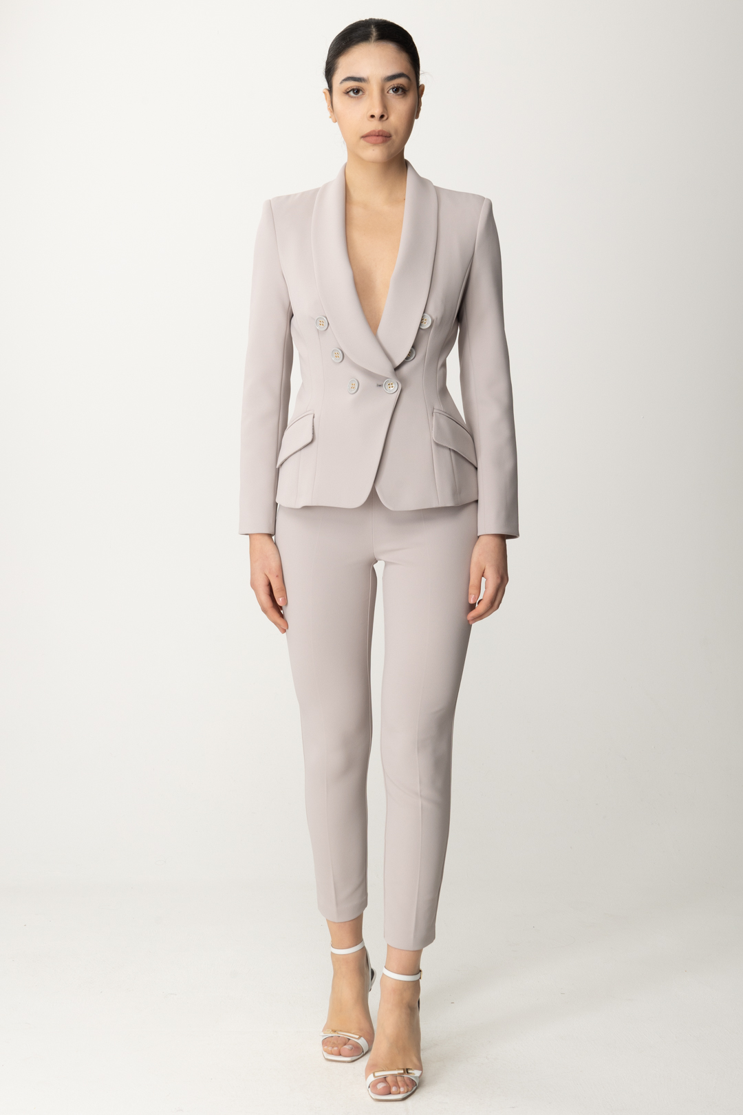 Preview: Elisabetta Franchi Double-breasted jacket with shawl lapels Perla