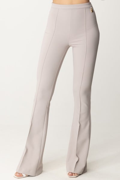 Elisabetta Franchi  Flare trousers with C charms PA02641E2 PERLA