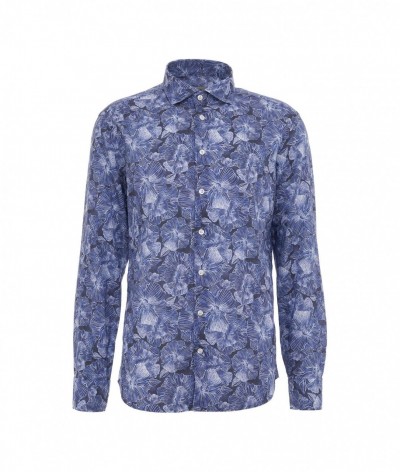 Bastoncino  Camicia Simo con stampa floreale blu 448595_1883994