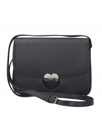 Twin-Set  Shoulder bag with gold heart 201MO8113 NERO