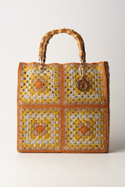 Twin-Set  Crochet shopper bag with lurex 241TD8200 MUL.CROCHET LUREX