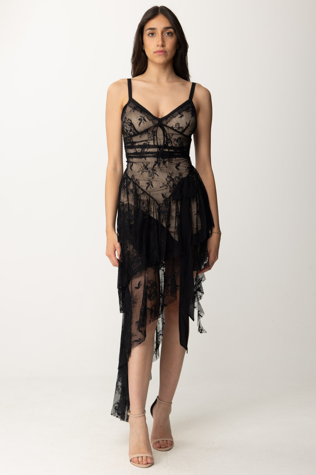 Preview: Aniye By Mini Asymmetric Lace Dress Deny Black
