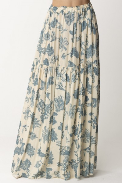Aniye By  Tula Printed Long Skirt 185353 BLU HAWAII