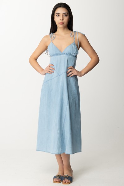 Replay  Denim Dress with Lace-Up Suspenders W9107 00054E 67B LIGHT BLUE