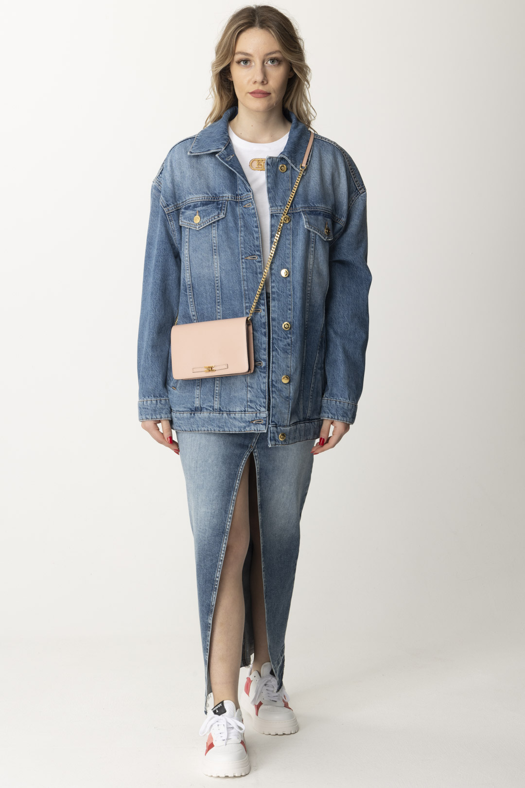 Aperçu: Elisabetta Franchi Veste en jean oversize Light blue