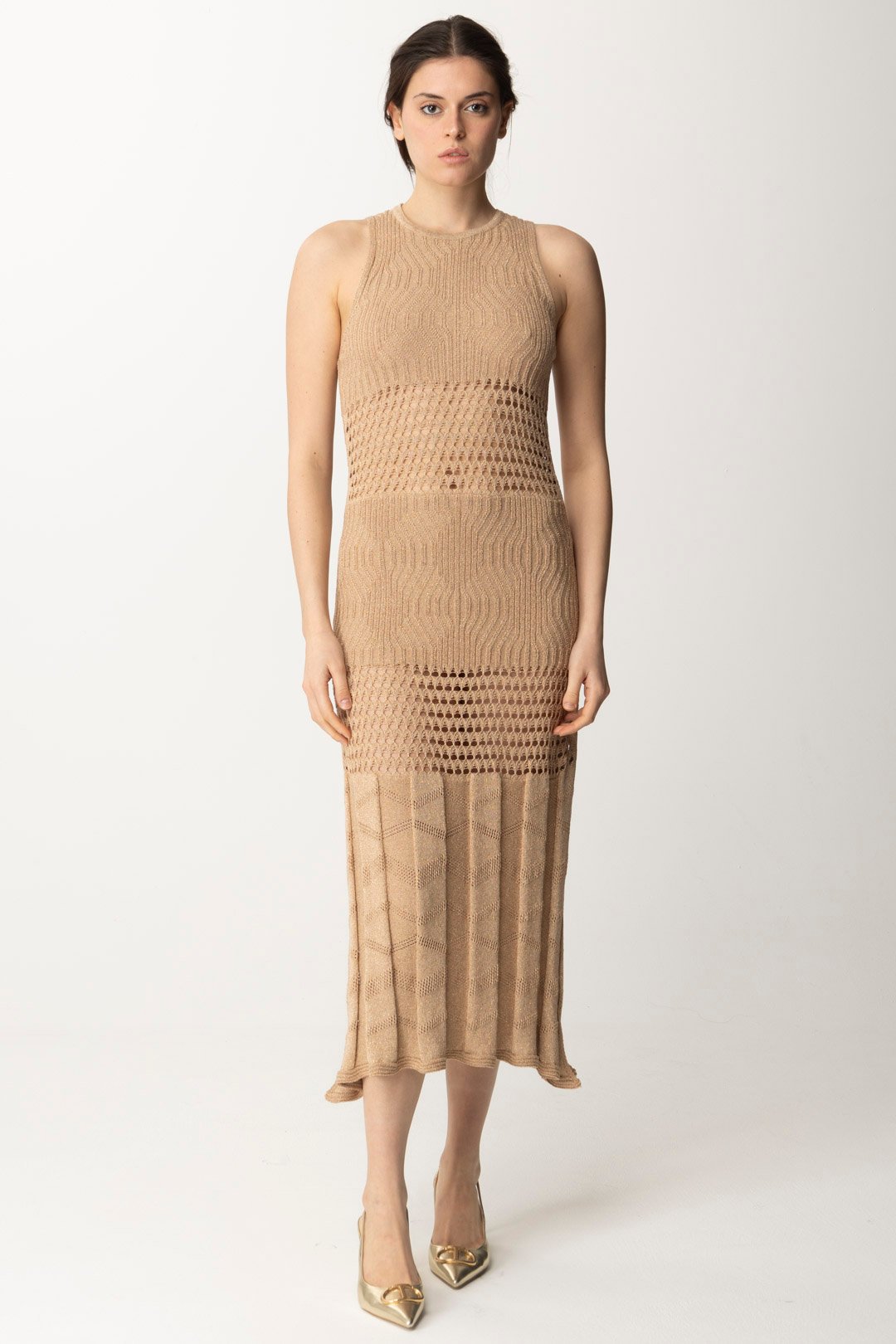 Preview: AKEP Long dress with crochet inserts SABBIA