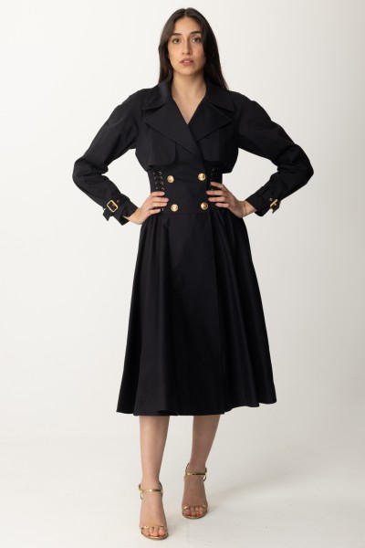 Elisabetta Franchi  Trench-coat en coton à double boutonnage SP00441E2 NERO