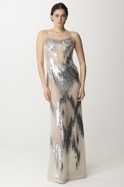 Elisabetta Franchi  Red Carpet Dress in Tulle and Sequins AB56842E2 PERLA