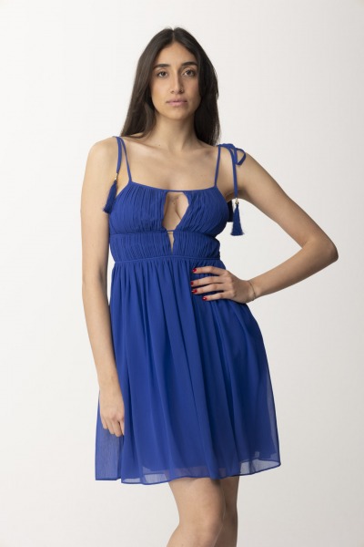 Patrizia Pepe  Sukienka mini z plisowaną górą 2A2714 A061 BLUE WAVE