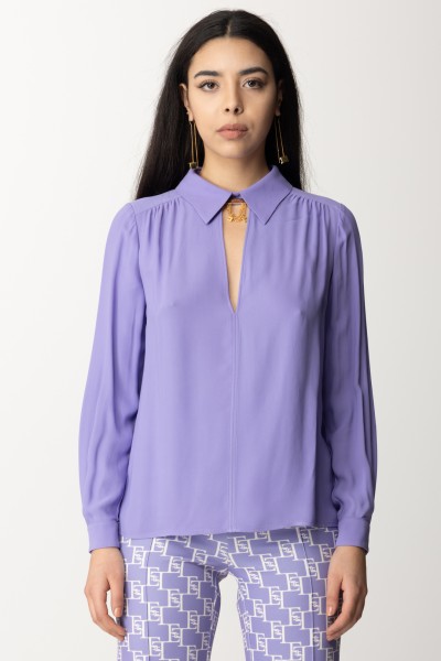 Elisabetta Franchi  Shirt with neck accessory and back neckline CA01441E2 IRIS