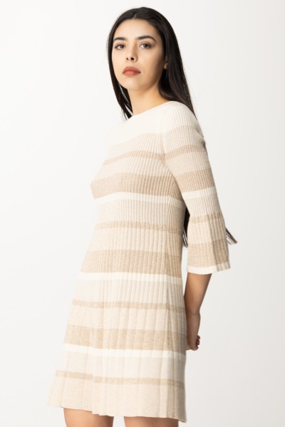 Twin-Set  Striped knit mini dress 241TP3380 NEVE LUREX DEGRADE'