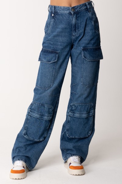 Gaelle Paris  Blue denim cargo jeans GBDP19767 BLU