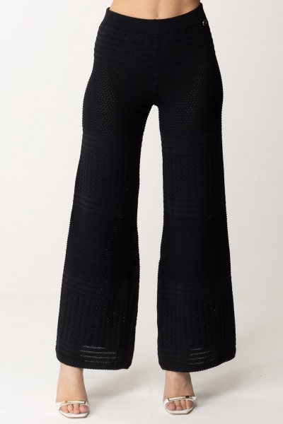 Twin-Set  Pantaloni in maglia con mix di punti 241TT3163 NERO