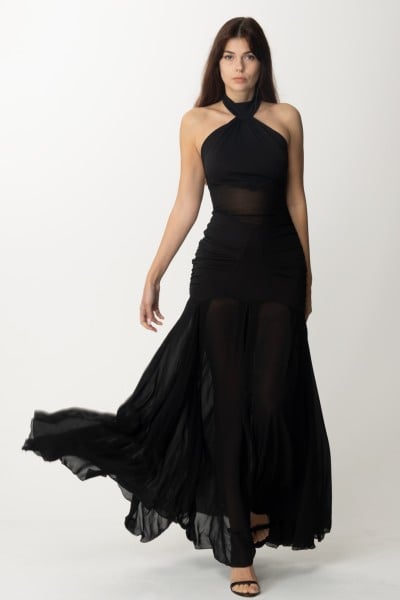 Aniye By  Sienna langes Kleid mit Transparenzen 185024 BLACK