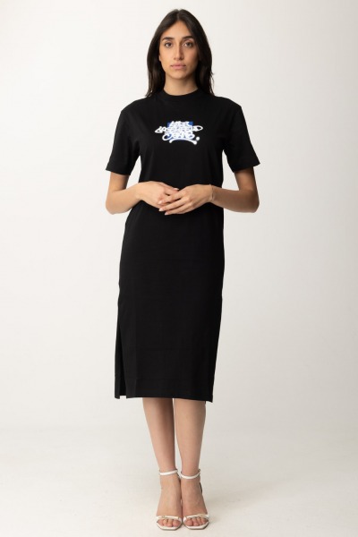 Karl Lagerfeld  Sukienka maxi typu t-shirt z nadrukiem 241J1300 BLACK