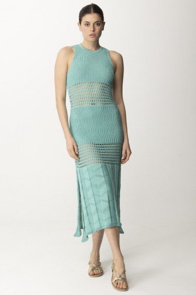 AKEP  Long dress with crochet inserts VSKD05053 ACQUAMARINA