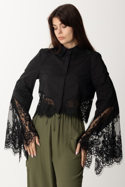 Aniye By  Cropped shirt with lace details 185163 BLACK