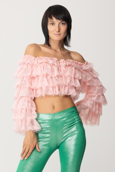 Aniye By  Top with ruffles and bare shoulders 185673 SOFT ROSE