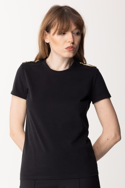 Elisabetta Franchi  T-shirt con mostrine MA01436E2 NERO