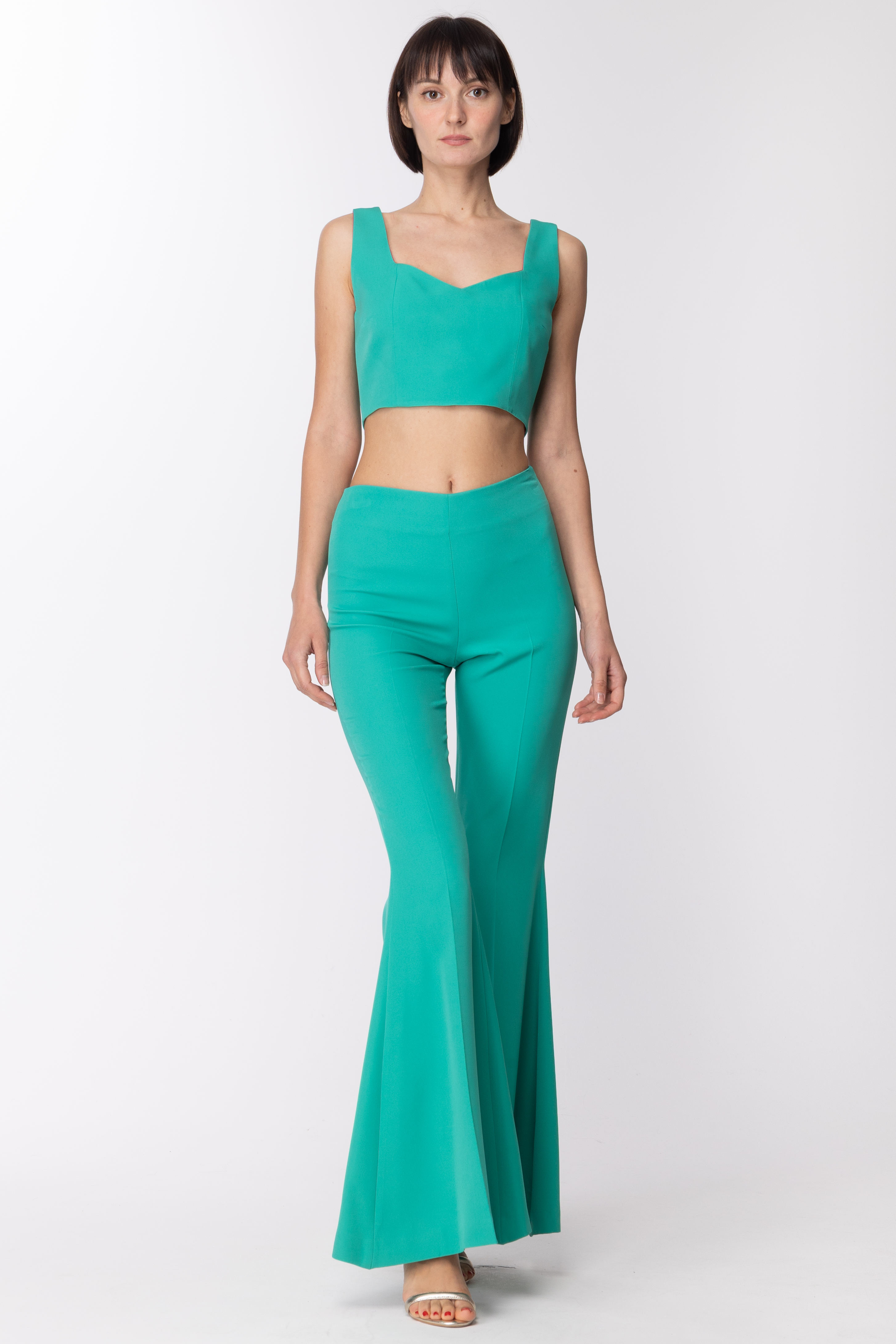 Preview: Dramèe Crop top with sweetheart neckline Verde