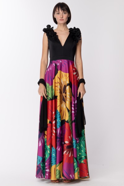Fabiana Ferri  Long dress with maxi skirt flowers 30798 FANTASIA