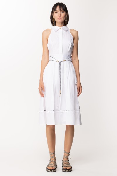 Elisabetta Franchi  Chemisier dress with contrasting piping AB46932E2 BIANCO