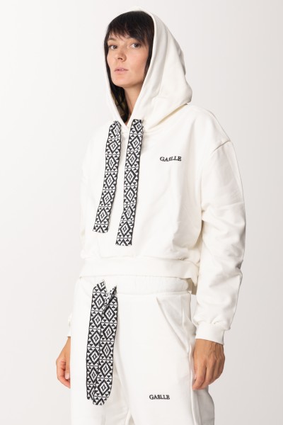 Gaelle Paris  Hoodie with side slits GBDP18996 OFFWHITE