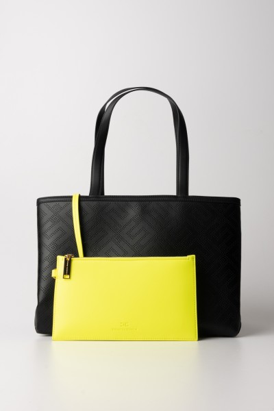 Elisabetta Franchi  Large shopper bag with logo BS19A36E2 NERO