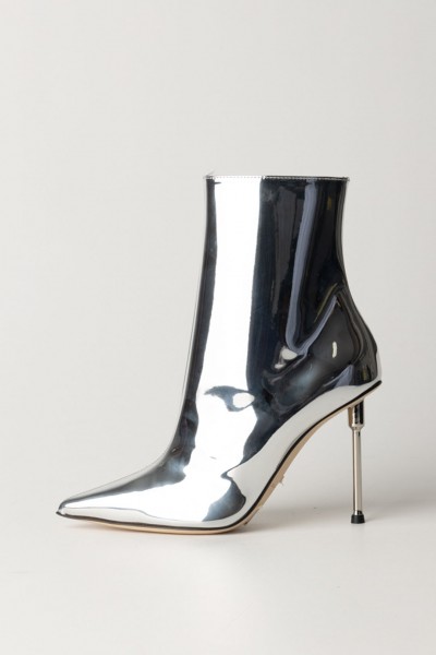 Elisabetta Franchi  Ankle boots in mirrored fabric SA06L42E2 ARGENTO