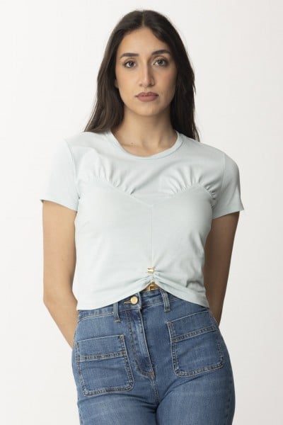 Elisabetta Franchi  T-Shirt mit Locken MA02242E2 ACQUA