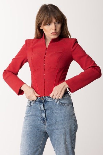 Elisabetta Franchi  Bustier style jacket GI08137E2 RED VELVET