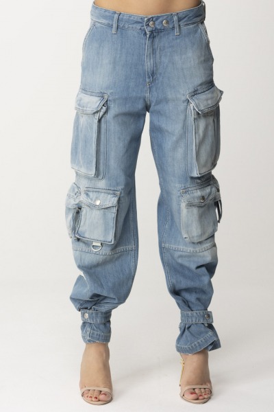Replay  Cargo jeans with ankle straps W8019C000794 675 LIGHT BLUE
