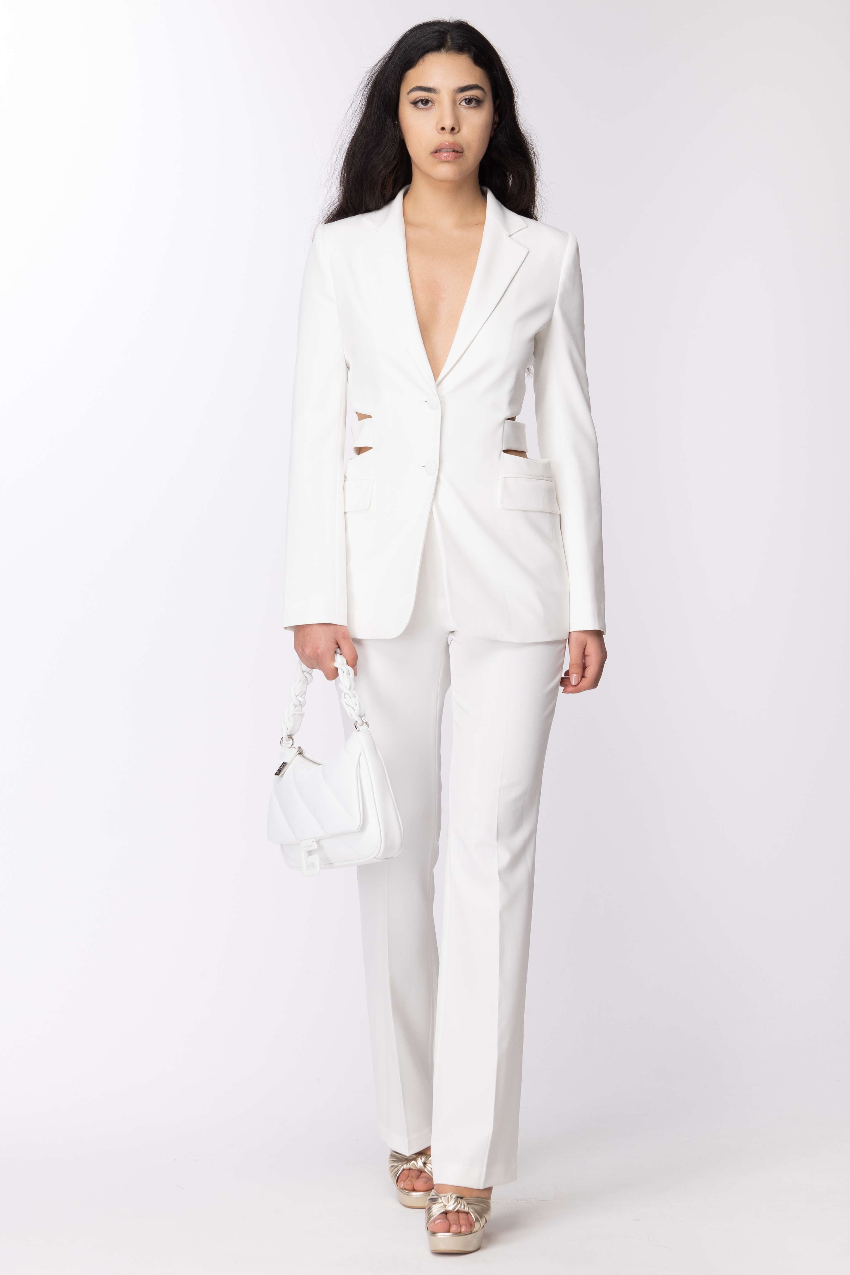 Preview: Gaelle Paris Jacket with open cut details Bianco