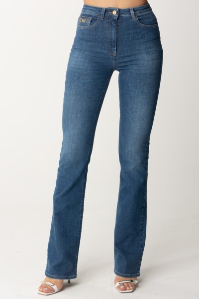 Elisabetta Franchi  Rozkloszowane jeansy PJ57I41E2 BLUE DENIM