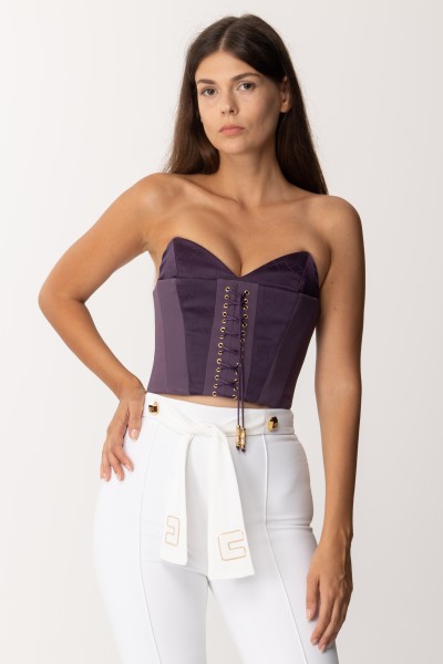 Elisabetta Franchi  Top bustier in crêpe TO01837E2 PRUGNA