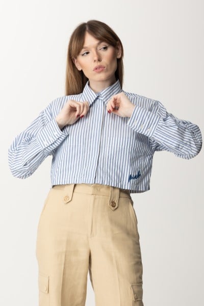 Pinko  Striped Crop Shirt with Logo Embroidery 103060 A1OM ZE5