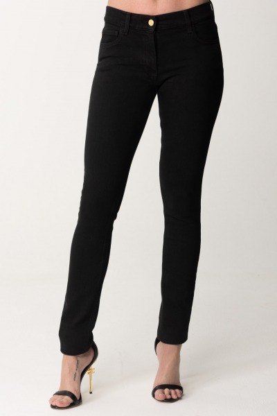 Elisabetta Franchi  Skinny jeans with logo plaque PJ61I42E2 BLACK