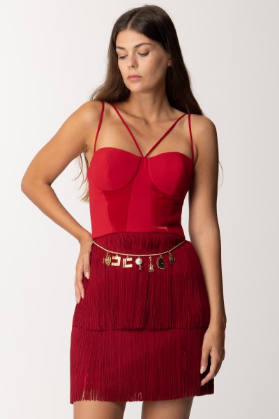 Elisabetta Franchi  Mini-robe en crêpe avec corsage AB53737E2 RED VELVET