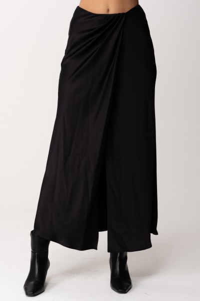 Pinko  Long satin crossover skirt 101761 Z345 NERO LIMOUSINE