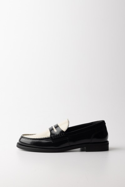 Semicouture  Two-tone loafers with round toe S3WZ05 Y69-M NERO-MERINGA